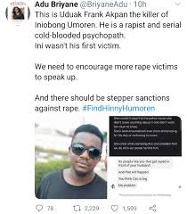 Recall that iniobong was found dead and buried in a shallow grave after she went missing for three days. W7gg4e9wlisjim