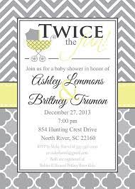 Double Baby Shower Invitation Gender Neutral Baby Shower Invitation Yellow And Grey Printable Double Baby Showers Baby Shower Invitations Gender Neutral Baby Shower Invitations