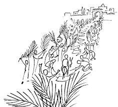 les rameaux vecteur de page coloriage dimanche des palmiers