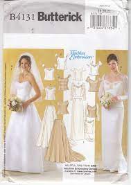 Wedding Gown Machine Embroidery Top Skirt Butterick Sew Pattern 5184 Uncut 18 22 Wedding Dress Patterns Wedding Gown Patterns Sewing Wedding Dress