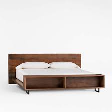 Adair platform queen upholstered bed. Atwood King Bed With Bookcase Reviews Crate And Barrel
