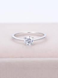 Moissanite Engagement Ring Solitaire Engagement Ring Women Etsy Moissanite Engagement Ring Solitaire Engagement Rings Round Simple Engagement Rings