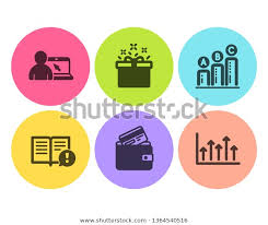 facts graph chart online education icons stock vector