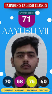 🎉✨ Congratulations, Ayush Vij!✨🎉, We’re proud to celebrate your amazing  achievement in PTE Academic — Overall 71 Score!🌟, 📊 Breakdown:, 🗣️  Speaking