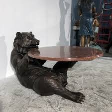 Check out our bear glass top table selection for the very best in unique or custom, handmade pieces from our shops. Bronze Bear Coffee Table Base