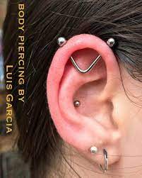 Fresh V Shaped Industrial With An Anatometalinc Barbell Custom Bent By Me Piercing Bodypiercing Phil Men S Piercings Types Of Ear Piercings Pieced Earrings
