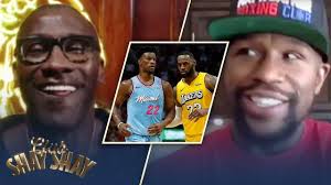 Shannon Sharpe: "What basketball player would've been a great boxer?",  Floyd Mayweather: "Jimmy Butler and LeBron James." 👀 👀