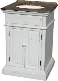 It's hard to see the curved front in the photos. Chesapeake 25 Single Sink Brown Marble Distressed White Finish Vanity