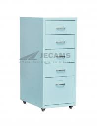 Dinzi lvj rolling file cabinet, 3 drawer file cabinet on wheels, mobile office cabinet for a4, letter size files. 5 Layers Steel Filing Cabinet Audrey 5 Drawer Teal Jecams Inc