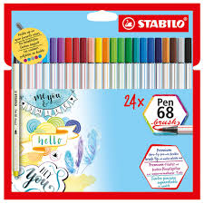 Stabilo Pen 68 Brush Set Of 24 Assorted
