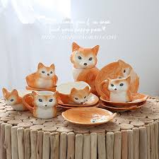 2015 New Foreign Little Fox Ceramic Home Decoration Porcelain Ornaments Healing Art Tableware Pastoral Meng Meng Small Ani Fox Decor Fox Merchandise Fox Crafts