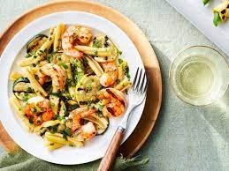 Grilled Shrimp And Squash Pasta With Summer Herbs Recipe Squash Pasta Grilled Shrimp Pasta Recipes