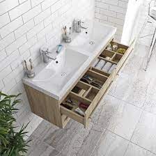 We offer a wide assortment of bathroom furniture vanities which can effortlessly complement your interior. Orchard Wye Oak Wall Hung Double Vanity Unit And Basin 1200mm Double Vanity Unit Vanity Units Double Basin Vanity Unit