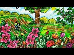June 13, 2021 menggabar taman. Cara Menggambar Dan Mewarnai Kebun Bunga Gradasi Warna Oil Pastel Youtube Kebun Bunga Taman Bunga Menggambar Bunga