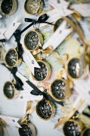 The Couple Gave Guests A Gold Compass As Wedding Favors Symbolic Of Their Nautical Theme With A Tag Attach Wedding Favors Fall Compass Wedding Wedding Favors