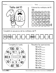 Operaciones De La Tabla Del 10 Arbol Abc Ensenar Matematicas Actividades Preescolar Matematicas Tablas De Multiplicar