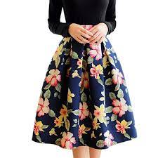 Free for commercial use no attribution required high quality images. 2016 High Waist Floral Print Midi Skirts Women Elastic Vintage Pattern Pleated Umbrella Skirts Fashion Faldas Saias Femininas Print Flower Printed Poplinprinted Apparel Aliexpress