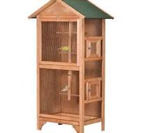 Outdoor Bird Aviary 65" Wooden Bird Aviary With Wheels - Outdoor/Indoor  Flight Cage For Finches, Parakeets (Easy-Clean Tray) Outdoor Bird Cage