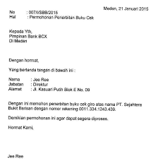 Contoh Surat Permohonan Penerbitan Buku Cek Risdanababan Com