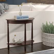 It measures 30'' h x 32'' l x 16.5'' d, and requires assembly upon arrival. Half Moon Console Tables You Ll Love In 2021 Wayfair