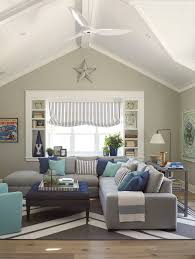 Cool Grey Sectional Couch In Family Room Beach Style With Living Room Paint Cottage Style Living Room Coastal Decorating Living Room Coastal Living Rooms