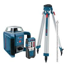 The laser transit was first used as a surveying tool but later on, it had been branched to other applications such as home repair and construction. Bosch 1300 Ft Self Leveling Rotary Laser Level Kit 4 Piece Grl400hck The Home Depot