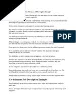 The job requirements for the car salesman position are job qualifications and skills necessary to occupy the position in a company. Henry Fayol Docx Employment Decentralization