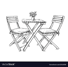 Garden Furniture Table And Two Chairs Royalty Free Vector Sponsored Table Furniture In 2020 Key Drawings Art Drawings Sketches Simple Interior Design Sketches