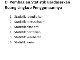 Ruang lingkup statistika berdasarkan orientasi pembahasannya: Unit 1 Stat Pend