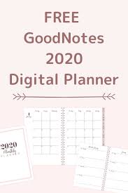 Free Goodnotes 2020 Monthly Weekly Planner Goodnotes Free Planner In 2020 Weekly Planner Template Free Planner Pages Monthly Planner Template