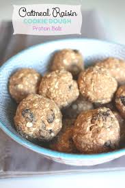 Oatmeal Raisin Cookie Dough Protein Balls Busy But Healthy Recipe Raisin Cookies Oatmeal Raisin Protein Powder Recipes