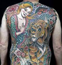 50 Lion Back Tattoo Designs For Men Masculine Big Cat Ink Ideas Lion Back Tattoo Back Tattoo Tattoo Designs Men
