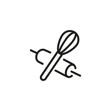 Icon Of Rolling Pin And Whisk Utensil Tool Equipment Cooking Cake Logo Design Bakery Logo Design Baking Logo Design