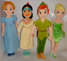 Cast Of Peter Pan Wendy Tiger Lily Peter Pan Tinker Bell Medium Plush Dolls Full Front View Tiger Lily Peter Pan Disney Animated Films