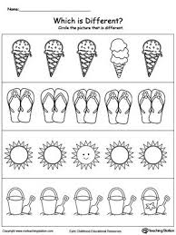 Which Summer Item Is Different Preschool Worksheets Kindergarten Worksheets Printable Preschool Worksheets