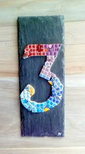 Sur Commande Numero De Maison Plaque De Porte En Mosaique Etsy Numero Maison Plaque De Porte Numero De Rue