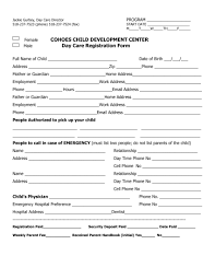 Collection of most popular forms in a given sphere. Free 11 Daycare Registration Forms In Pdf Ms Word