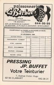 Calendrier 1984 1985 2eme Division Page 30 Division Federal Poissonnerie