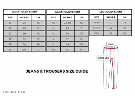 Pants Size Chart For Men And Women Free Download