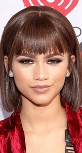 Simple Front Fringe Zendaya Hair Color Mahogany Mahogany Hair Hair Styles