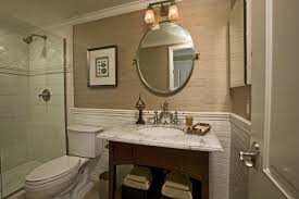 Seagrass And Glazed Tile Bath Small Bathroom Wallpaper Small Bathroom Interior Bathroom Interior