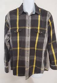Black And Yellow Striped Long Sleeve Shirt Roper Shirt Mens Sz L Yellow Black Stripes Western Long Sleeve Button Front 178 Roper Western Mens Outfits Mens Shirts Black Stripes