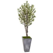 Shop wayfair.ca for all the best faux indoor plants. Nearly Natural Indoor Olive Artificial Tree In Stone Planter 5852 The Home Depot