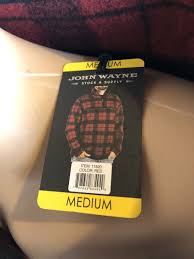 John Wayne Wooly 1/4 Zip Fleece Plaid Pullover Red and Black Men's Medium