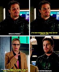 Arrow 5x16 Checkmate When You Express More Concern Over Your Ex Fiancee Than A Certain Somebody That Got Kidnapped Flash Funny Oliver And Felicity Olicity