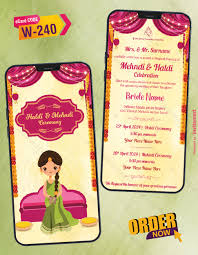 Kindly read the listing completely before purchasing welcome to little pink elephant! Haldi And Mehndi Ceremony Invitation Wedding Invitation E Cards