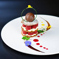 Dessert is also great for dinner parties because it's almost always a great option for preparing ahead of time. Desert Plate Presentation Idea Dessert Presentation Gourmet Desserts Food Plating