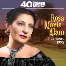 14 de enero de 1992: Fallece la cantante mexicana Rosa María Alam