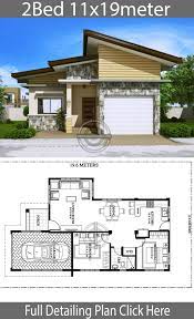 Home Design Plan 11x19m With 2 Bedrooms Home Design With Plansearch Architectural Design House Plans House Design Bungalow House Design