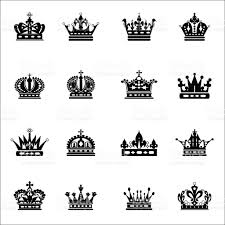 Black And White Crown Vector Crown Set Icons Black On White Crown Symbol For Your Web Site Illustration Crown Symbol Free Vector Art